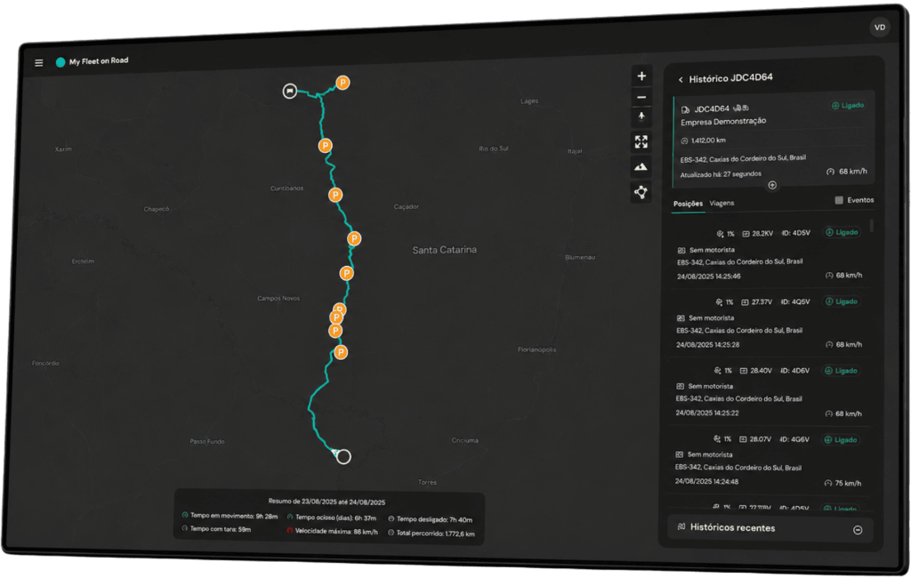 Plataforma de rastreamento veicular e monitoramento de frota inteligente